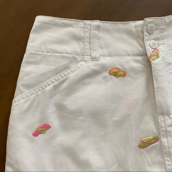 NWOT Chadwick’s White Cotton Cargo Skirt Skort Women’s 8 Quirky Fun Flip Flops - Picture 6 of 7